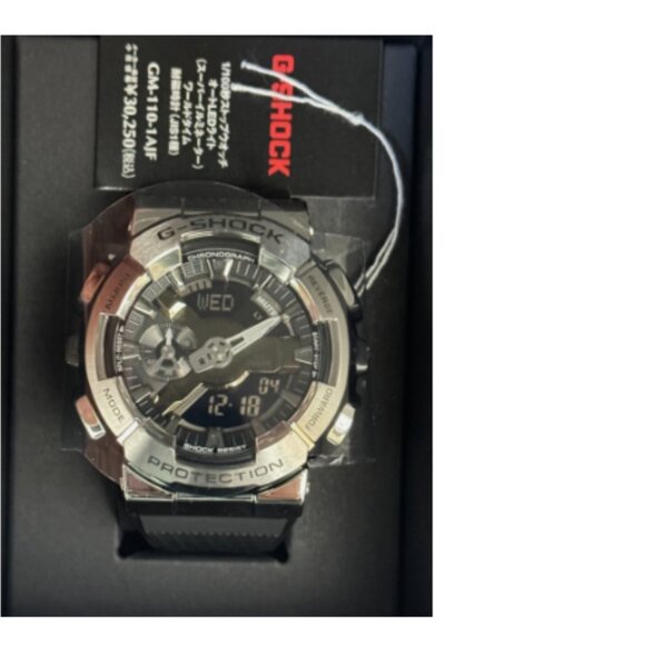 NWT G-Shock Men's Analog-Digital Black Resin Strap 52mm, GM110-1A Black & Silver - Picture 3 of 5